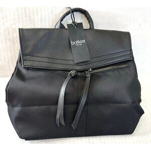 NEW! Botkier New York Trigger Mini Backpack Black Nylon Faux Leather Stylish